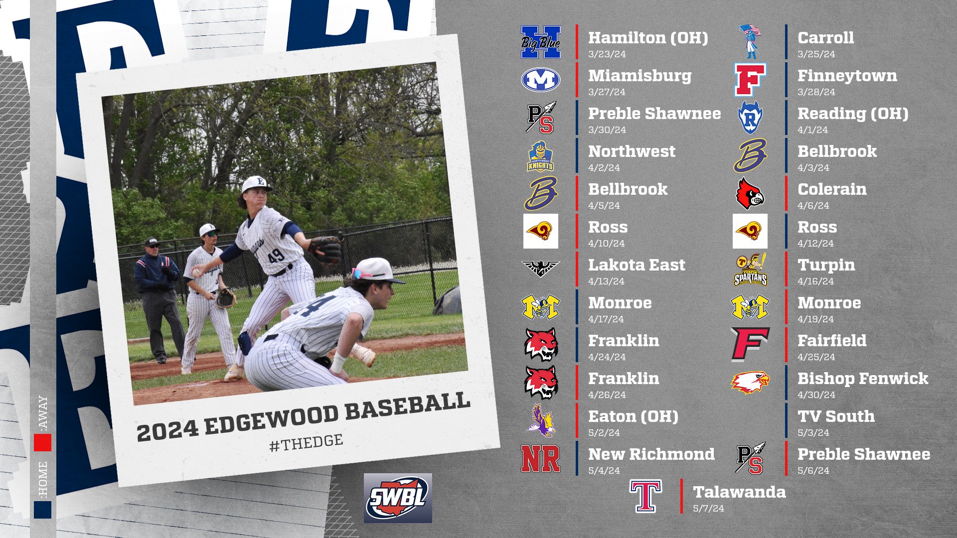 Edgewood Baseball schedule is out! Edgewood