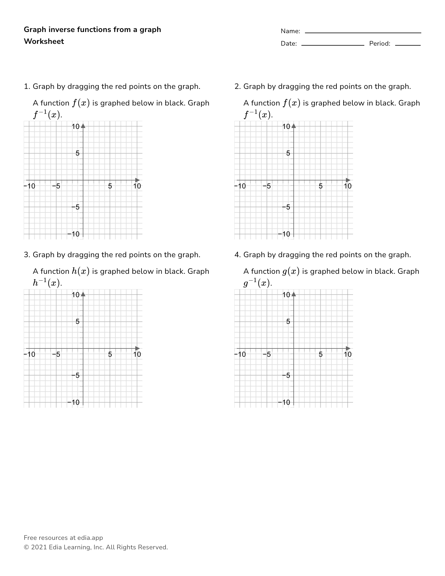 Graphing Inverse Functions Worksheet – Owhentheyanks.com