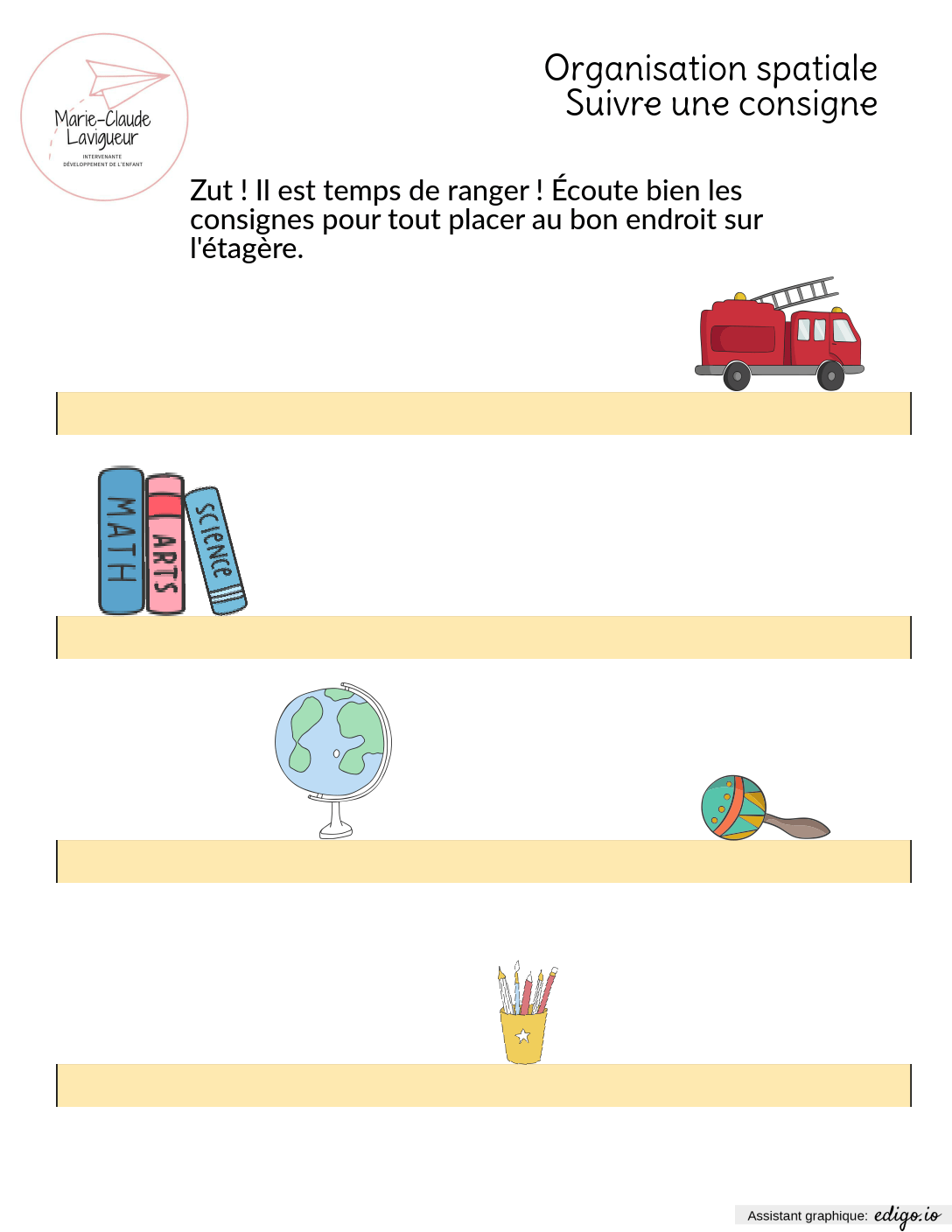 Organisation spatiale Les jouets, MS et GS, PS