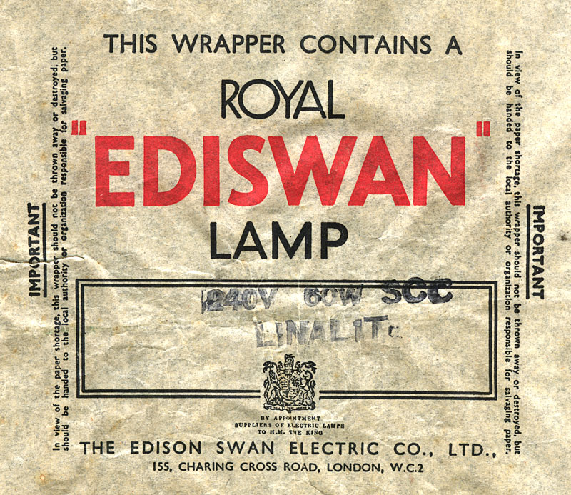 Original Edison Swan Electric Co Ltd Lamp