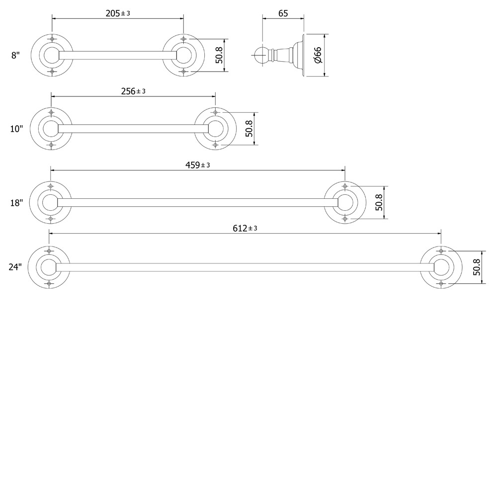 Brass hand towel rail