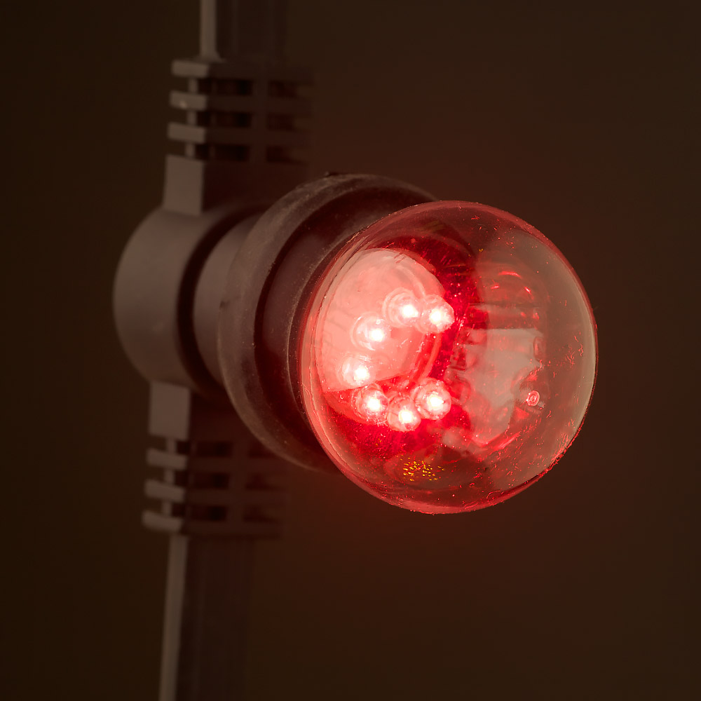 24V Fancy round .5W LED Red clear Festoon bulb