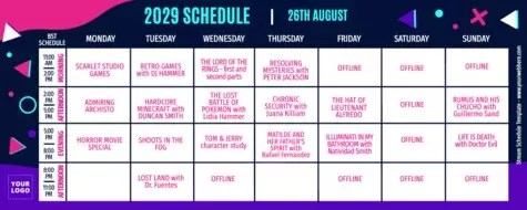 Free Stream Schedule Template Maker