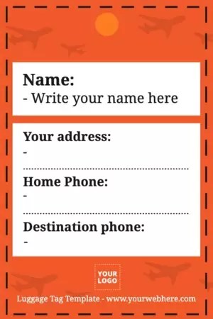 Free Editable Luggage Tag Templates