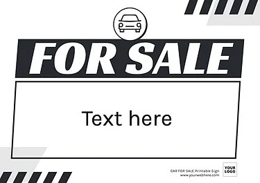 Printable Car for Sale Sign Templates