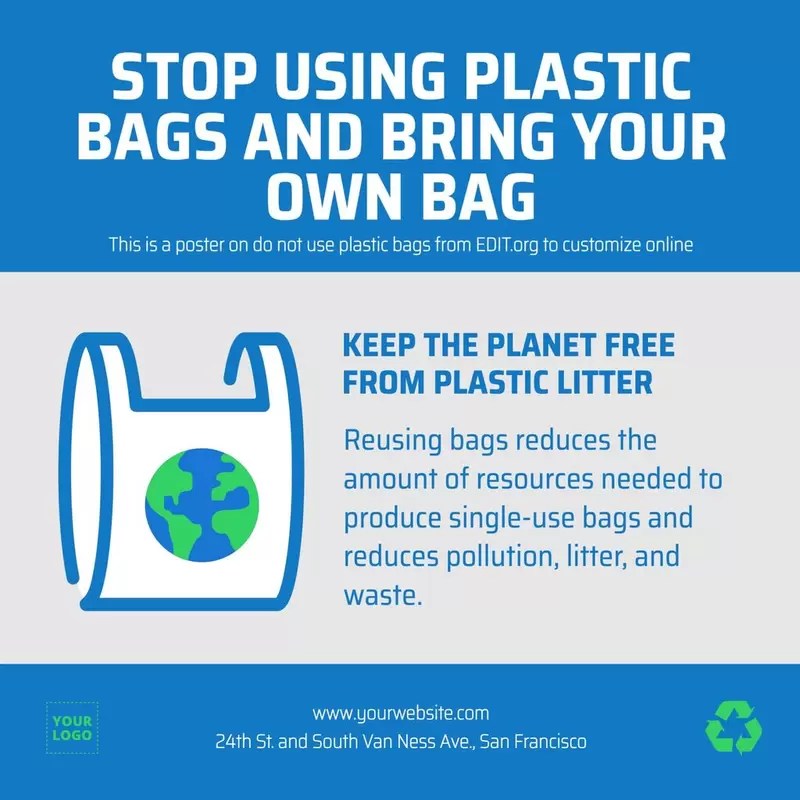 'Bring Your Own Bag' Posters to Edit Online