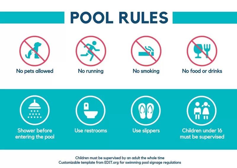 Edit Swimming Pool Rules and Regulations Signs