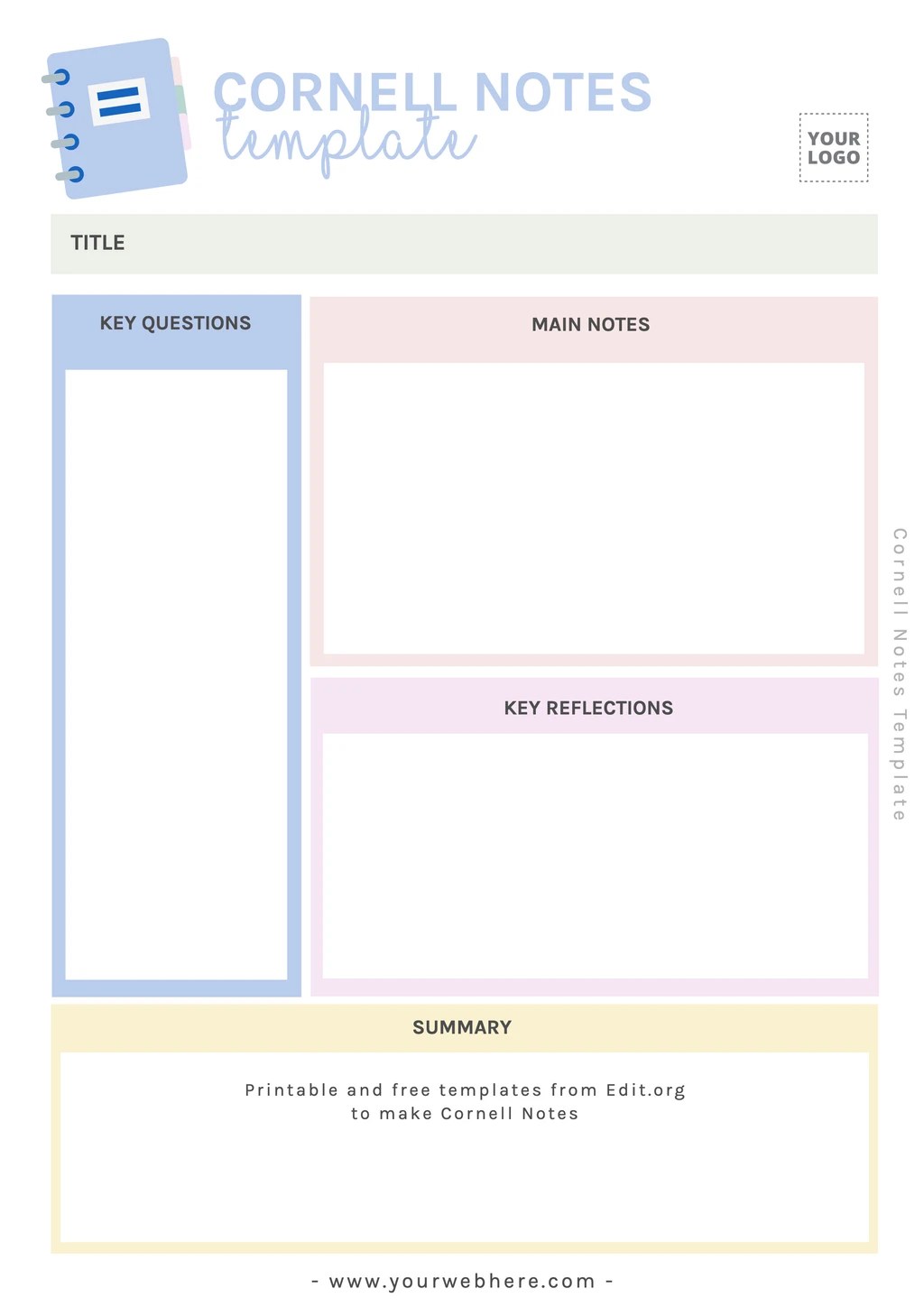 Cornell Notes Template Printable