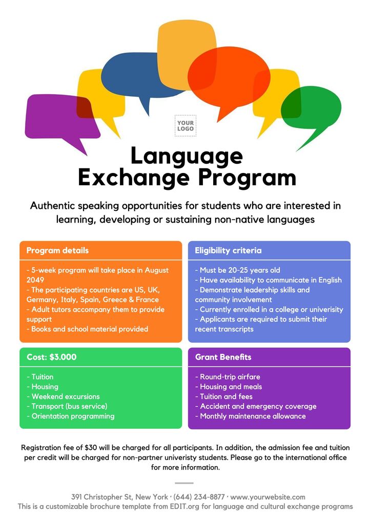 Designs to promote exchange programs