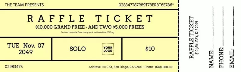 Printable Raffle Ticket Templates