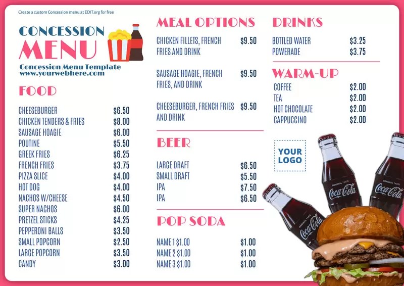 Customize a Concession Stand Banner Template