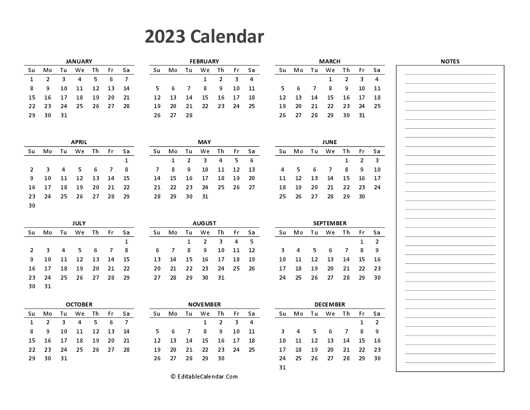 Free Printable Calendar 2023 (Word, PDF, Excel)