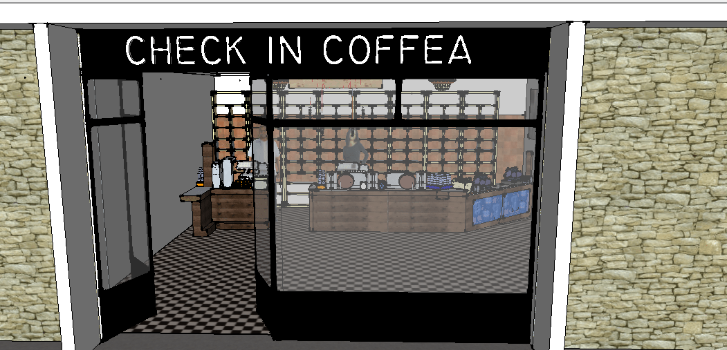 Coffee Shop 3D Design Sketchup Files Editable Files