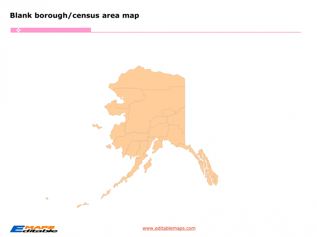 Alaska Borough map Editable PowerPoint Maps