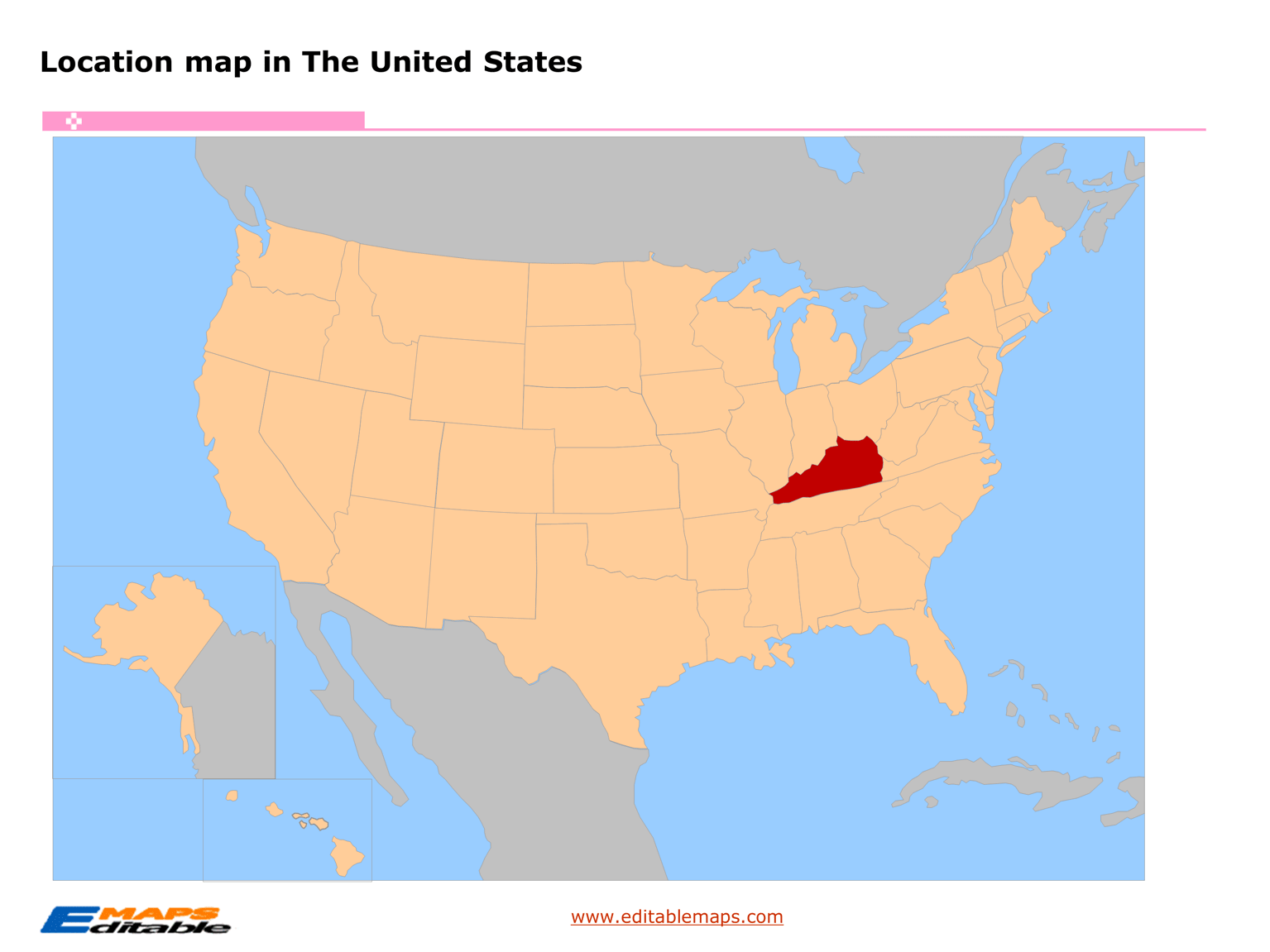 Kentucky map Editable PowerPoint Maps