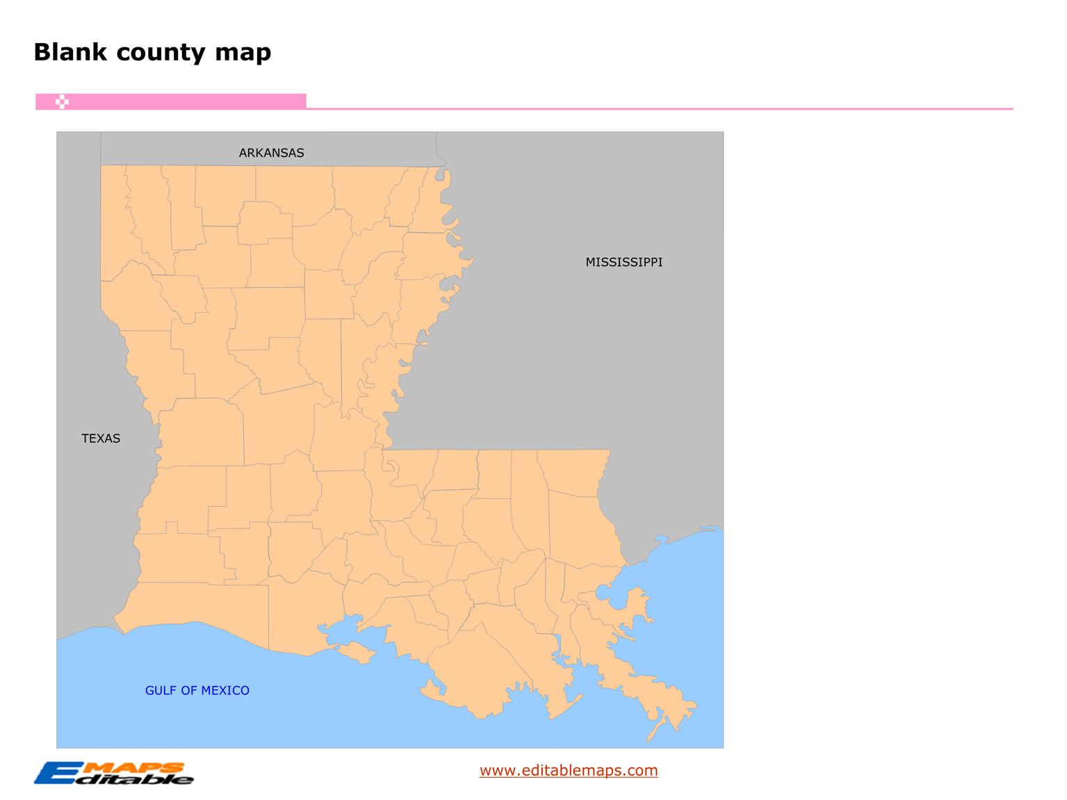 Louisiana parish map Editable PowerPoint Maps