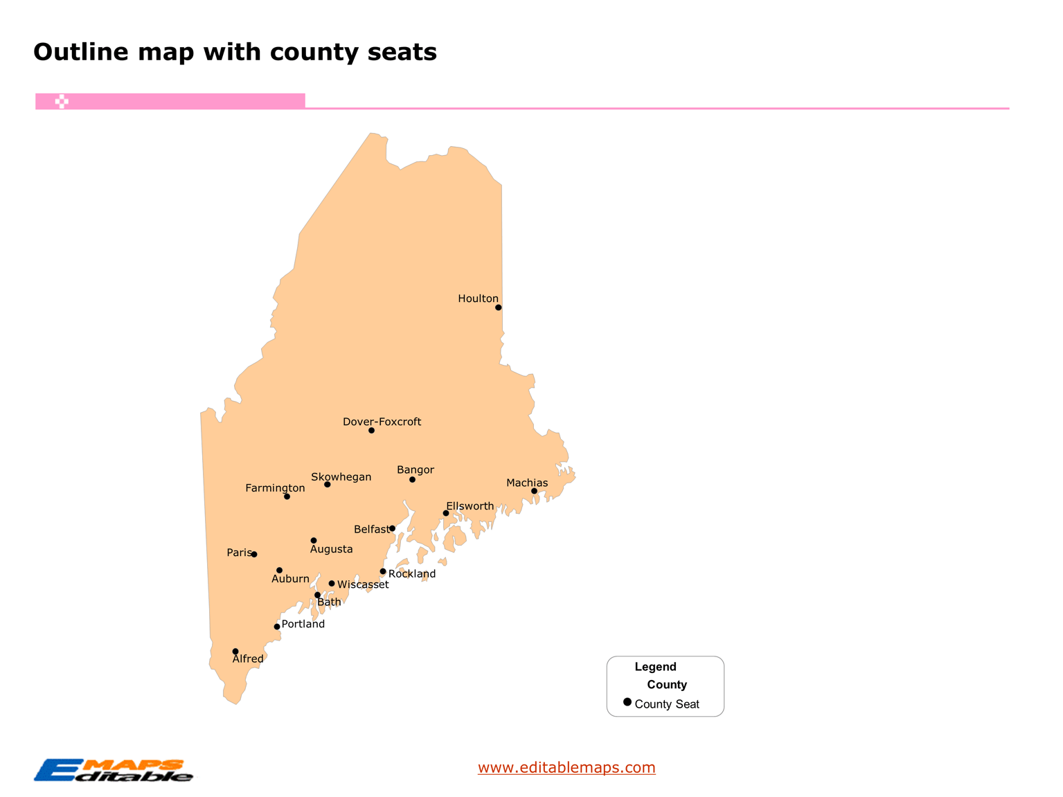 Maine map Editable PowerPoint Maps