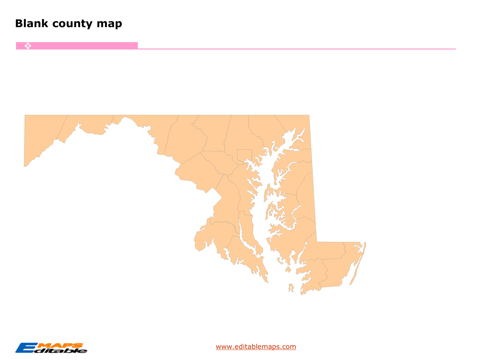 Maryland county map Editable PowerPoint Maps