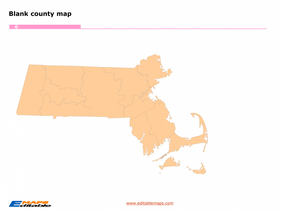 Massachusetts map Editable PowerPoint Maps