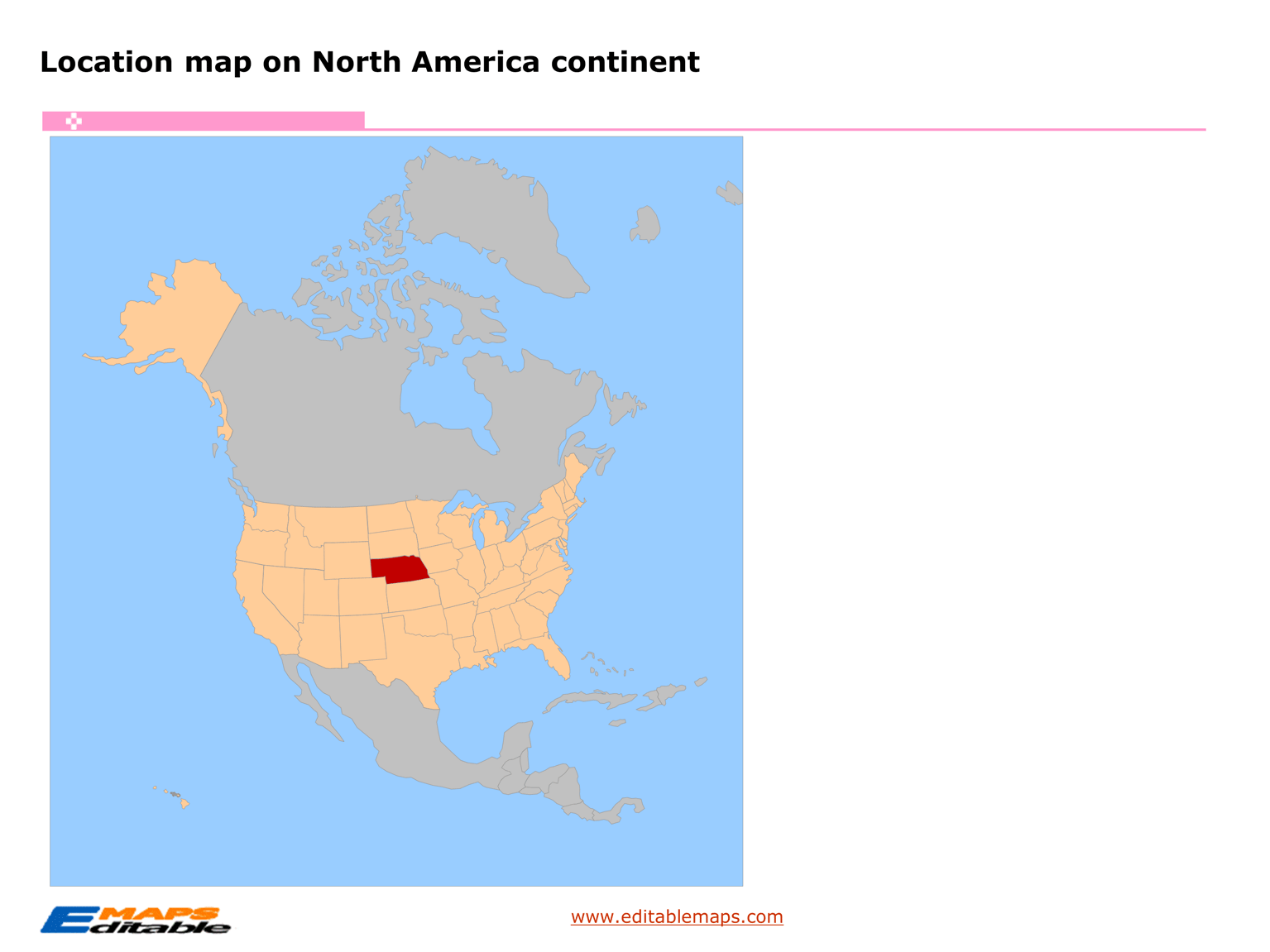 Nebraska map Editable PowerPoint Maps