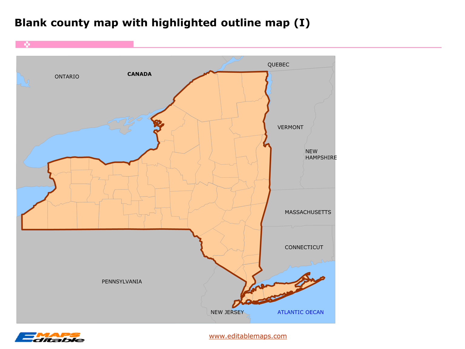 New York map Editable PowerPoint Maps