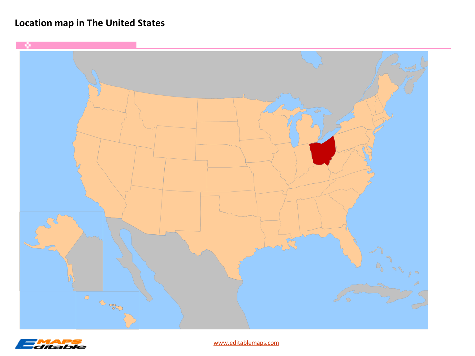 Ohio map Editable PowerPoint Maps