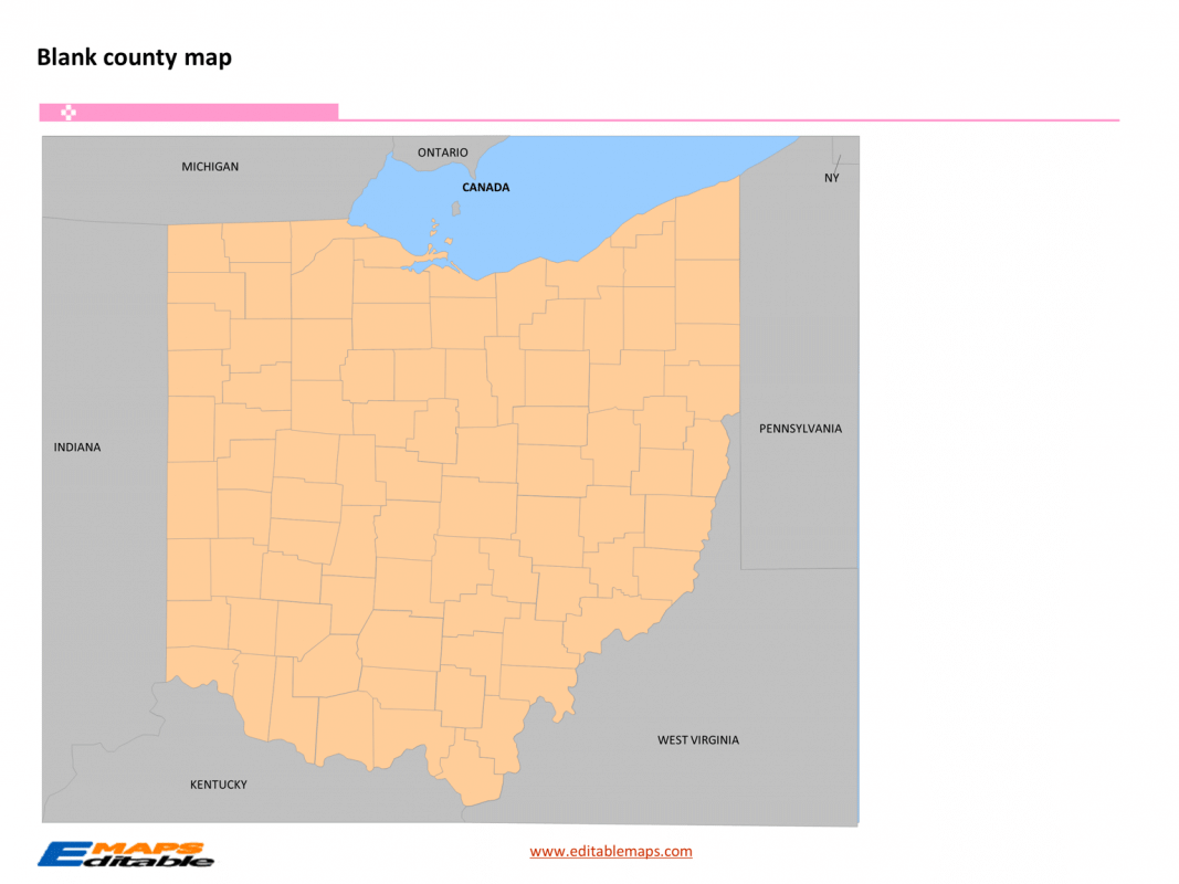 Ohio map Editable PowerPoint Maps