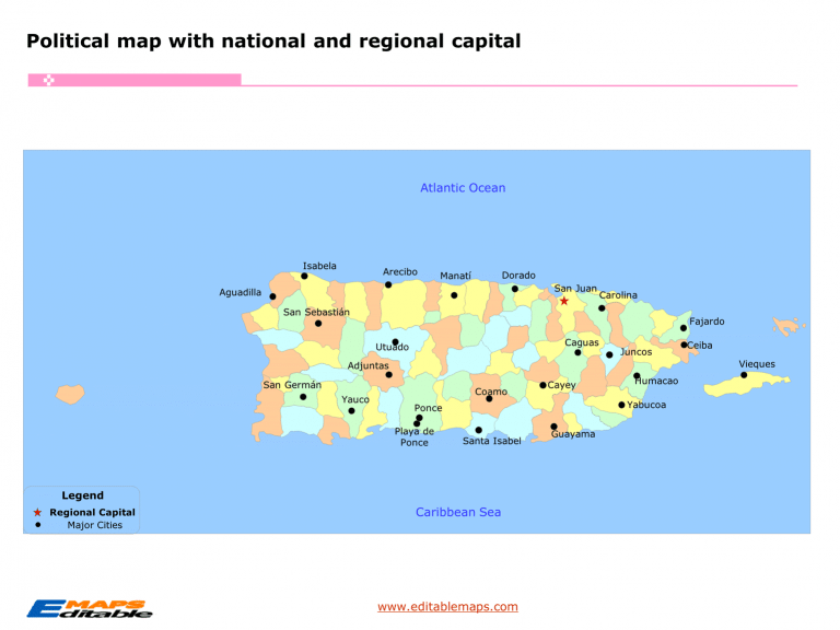 Puerto Rico Municipality map Editable PowerPoint Maps