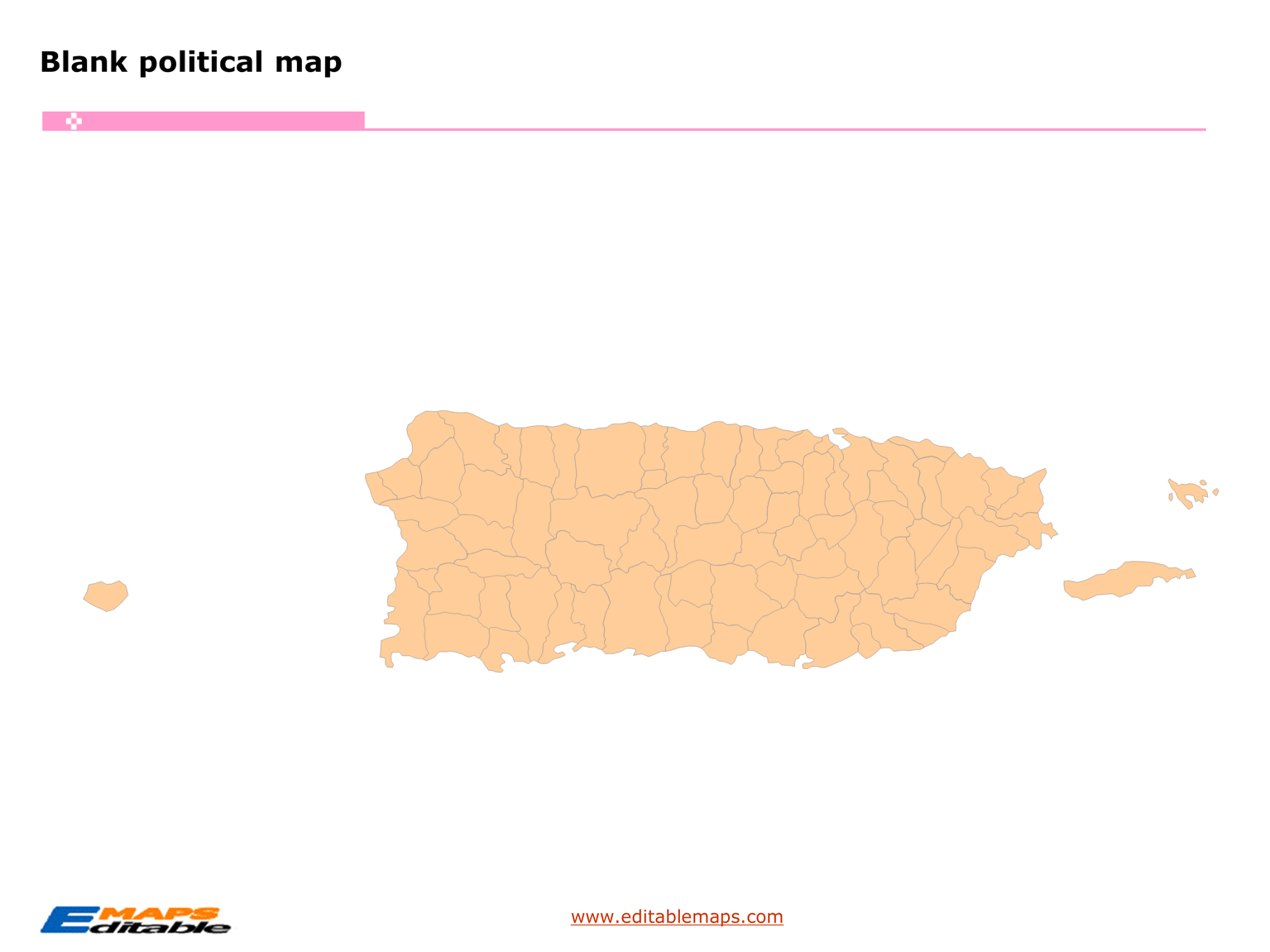 Puerto Rico Municipality map Editable PowerPoint Maps