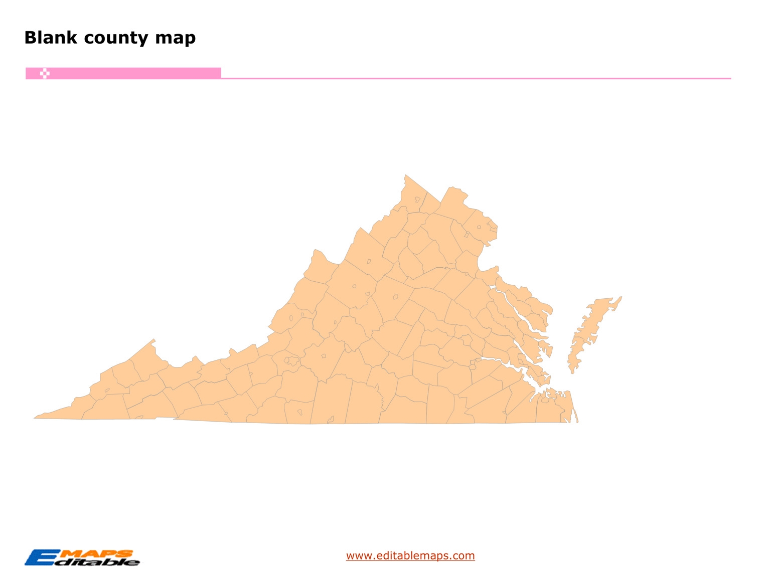 Virginia map Editable PowerPoint Maps