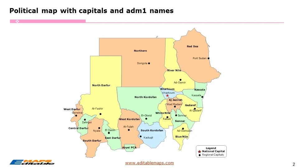 Sudan Map Bundle Editable PowerPoint Maps