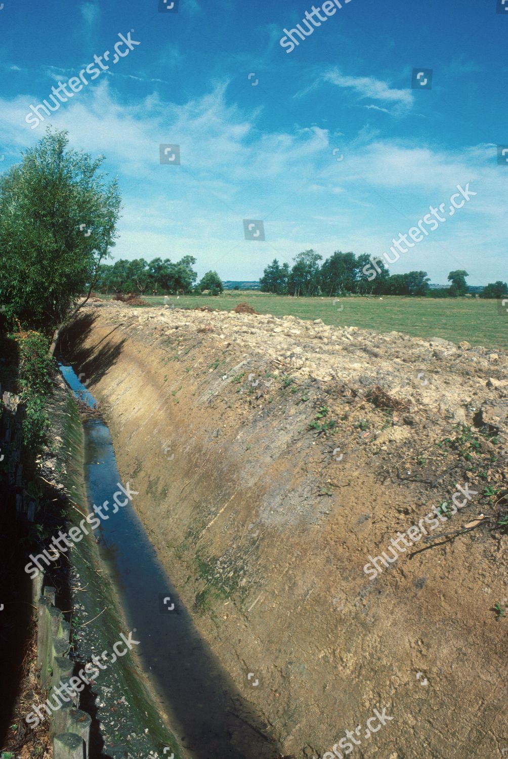 Newly Dug Drainage Ditch Somerset Levels Editorial Stock Photo Stock Image Shutterstock