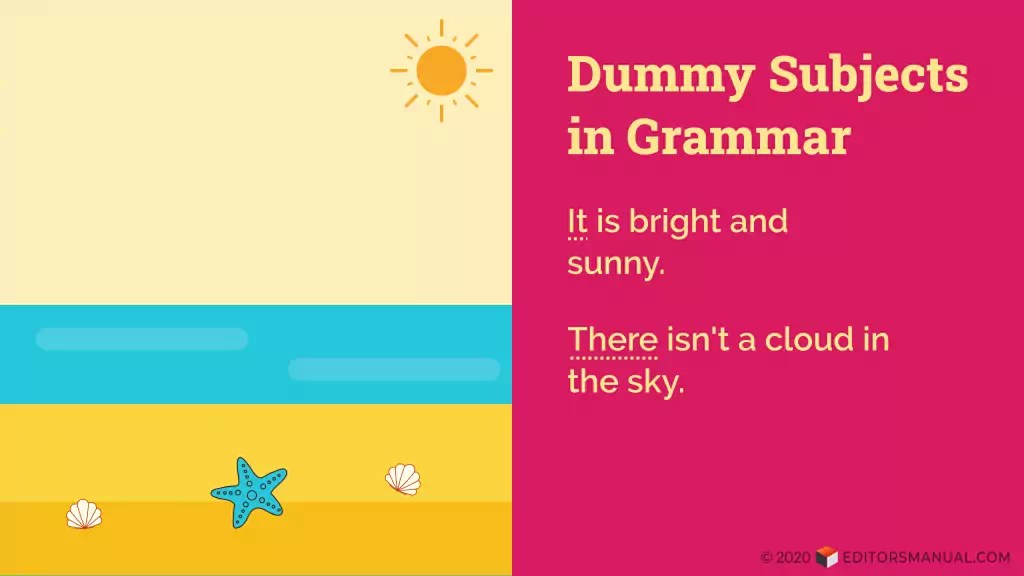 Dummy Subjects “It” and “There” The Editor’s Manual