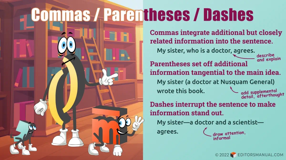 Commas vs. Parentheses vs. Dashes The Editor’s Manual