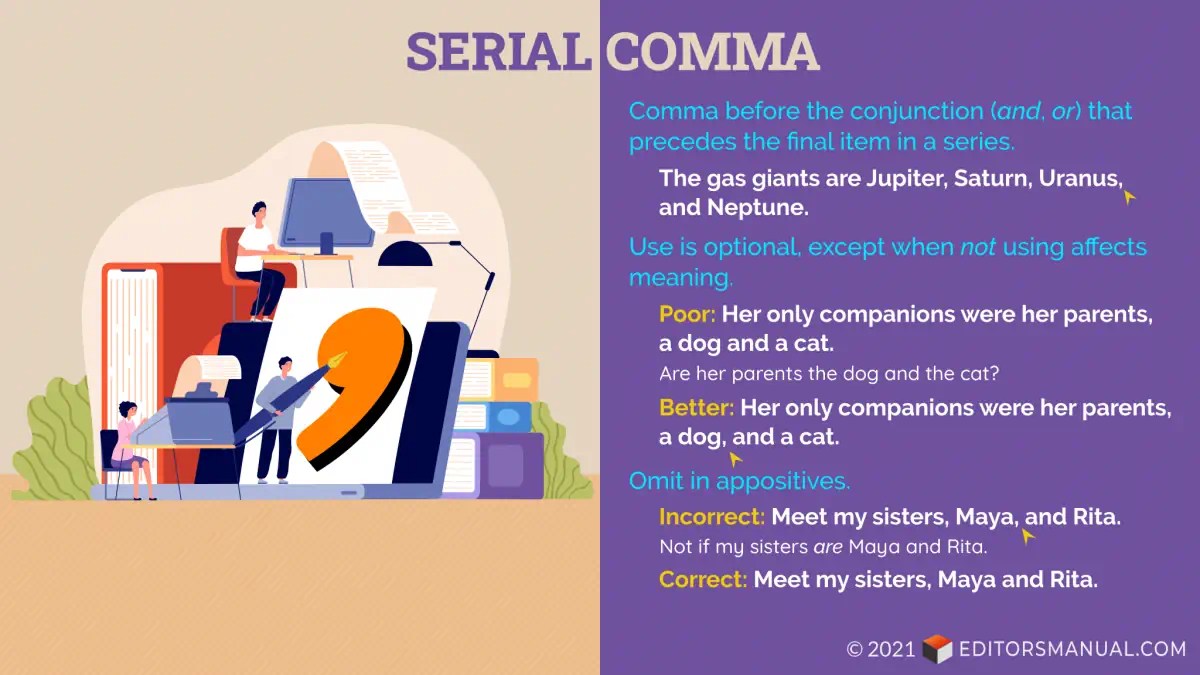 Serial or Oxford Comma That Comma before “And” in a List The Editor