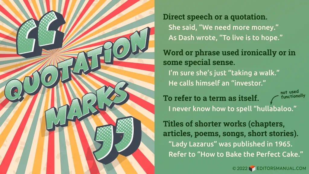 Four Uses of Quotation Marks (They’re Not Just for Quotations) The