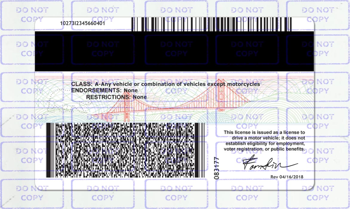 California Driver License Template V2 EDIT SSC