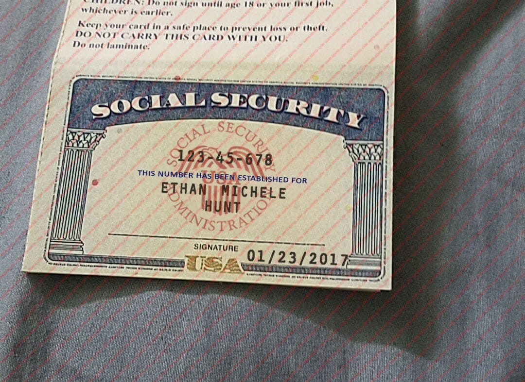 Fake Social Security Card EDIT SSC