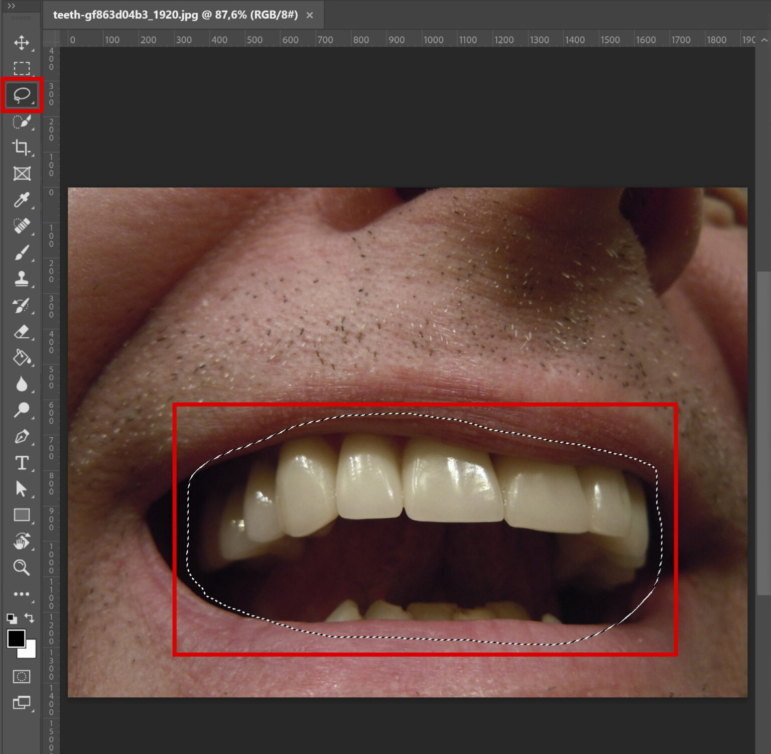 Quick method to whiten teeth in Edit with Kim