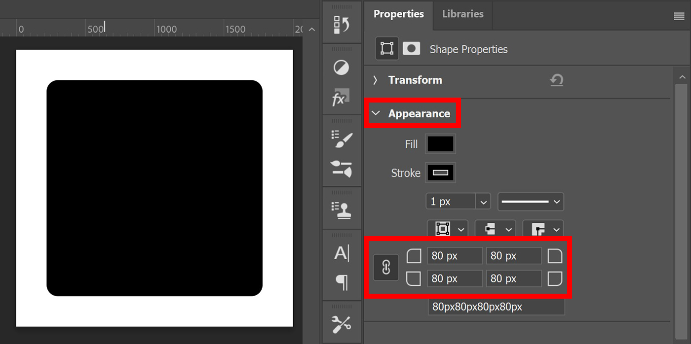 Shapes with rounded corners in Edit with Kim