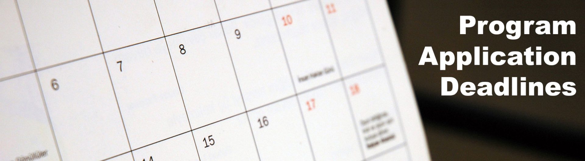 Application Deadlines Department of Educational Leadership