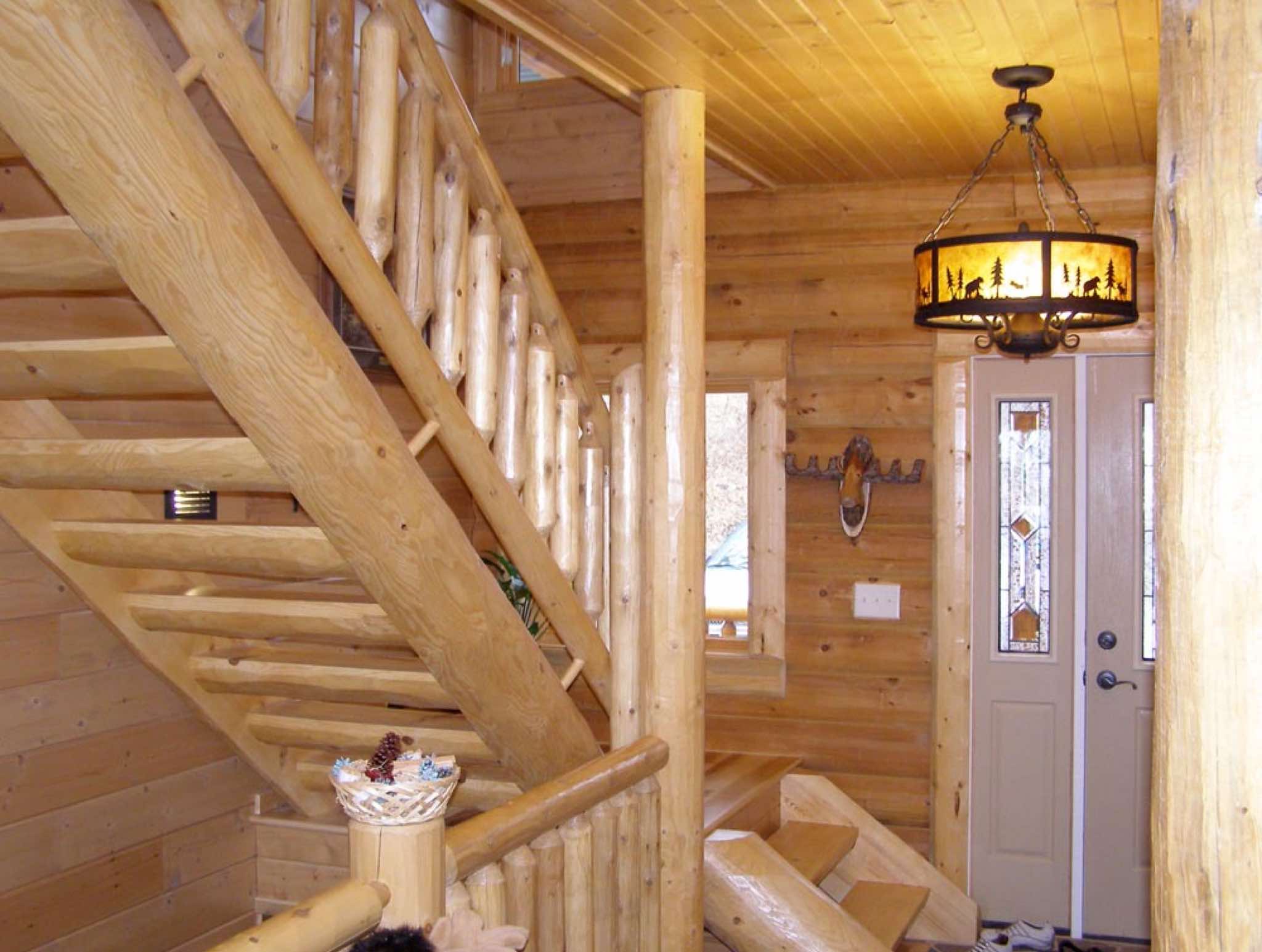 Log Railings and Log Stairs