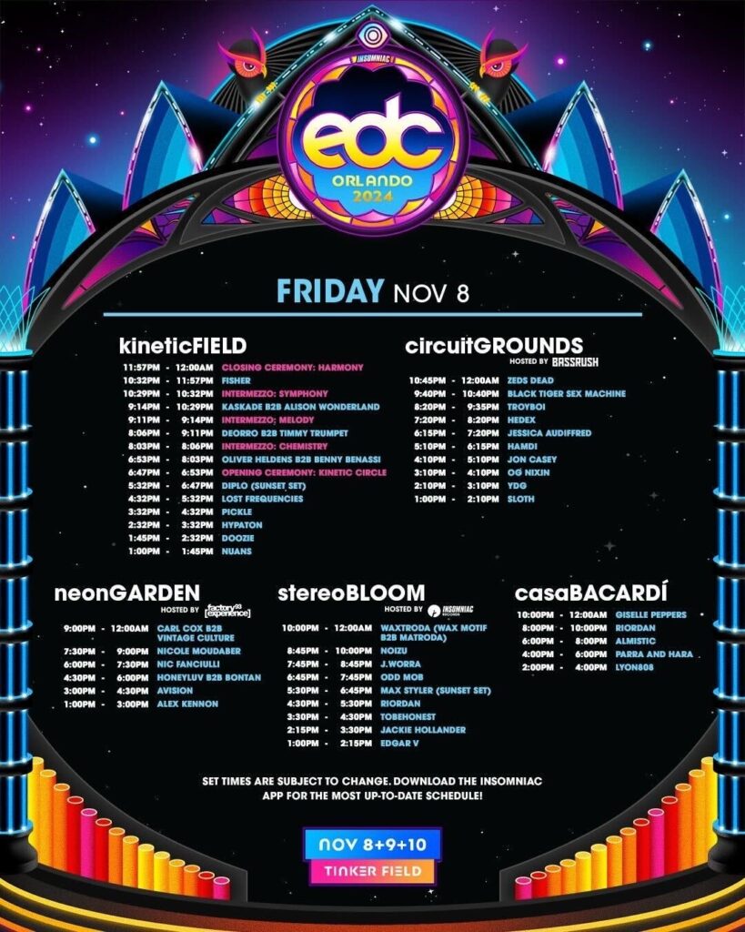 EDC Orlando 2024 Set Times and Essential Info EDM Identity