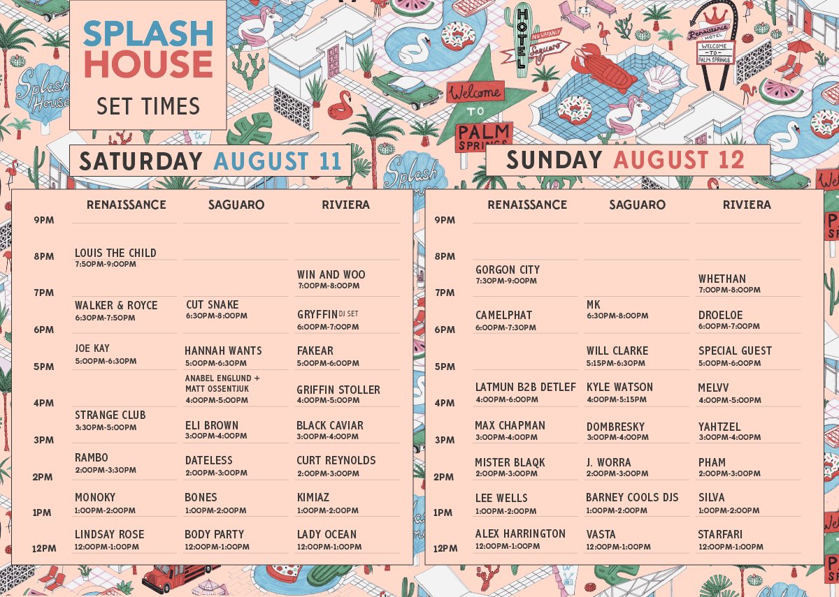 Splash House August 2018 Set Times, Essential Info, & More! EDM Identity