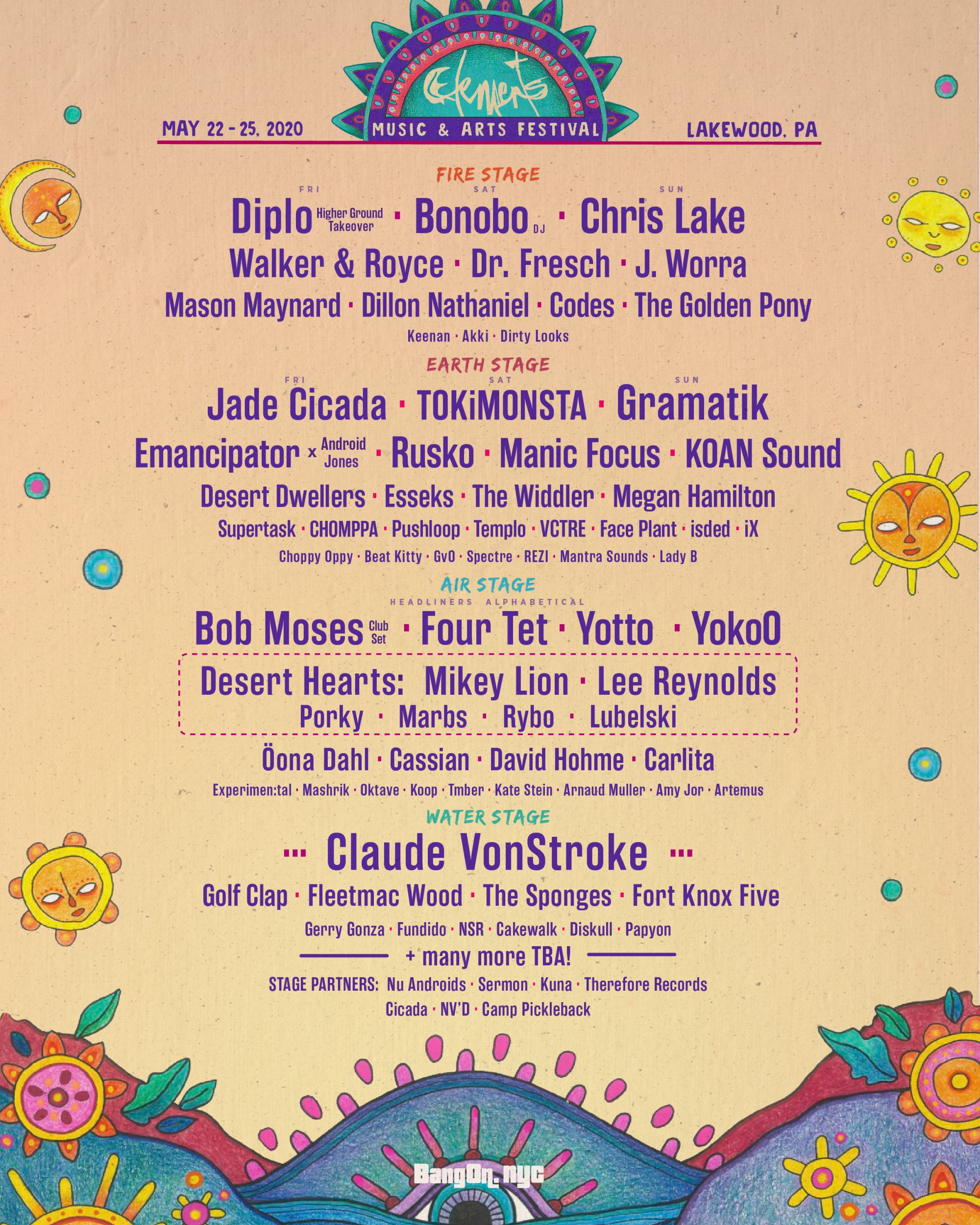 elements festival 2023 map The Lineup for Elements Festival 2020 is Absolutely Stacked EDM Identity