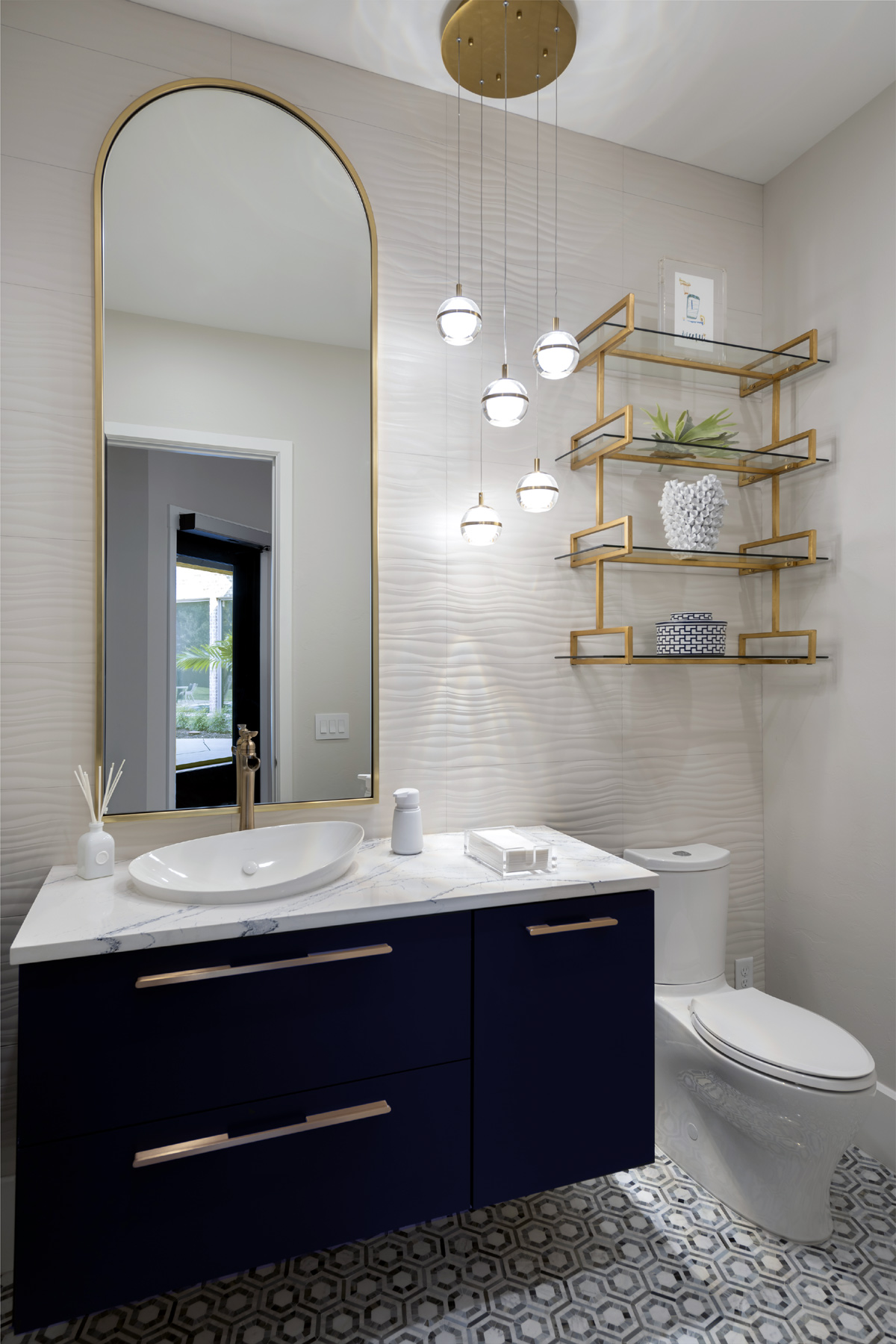 Floating Vanity Powder Bath Edmond Kitchen & Bath LLC