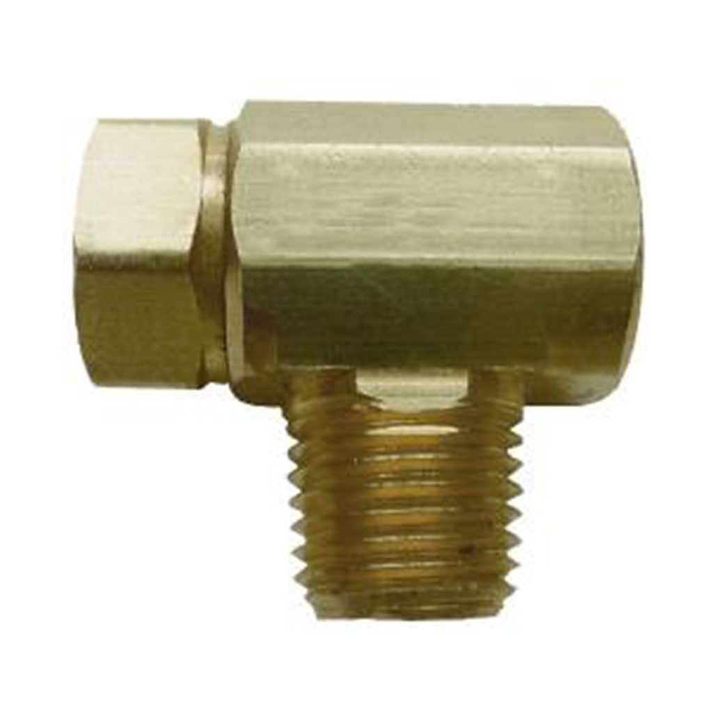 Propane Fitting; Tee; 1/4" Female Inverted Flare x 1/4" MNPT Edmonton