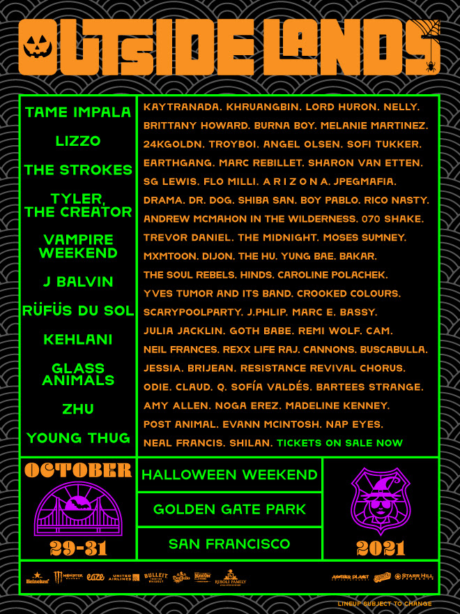 Outside Lands 2021 moves to Halloween Weekend EDMunplugged