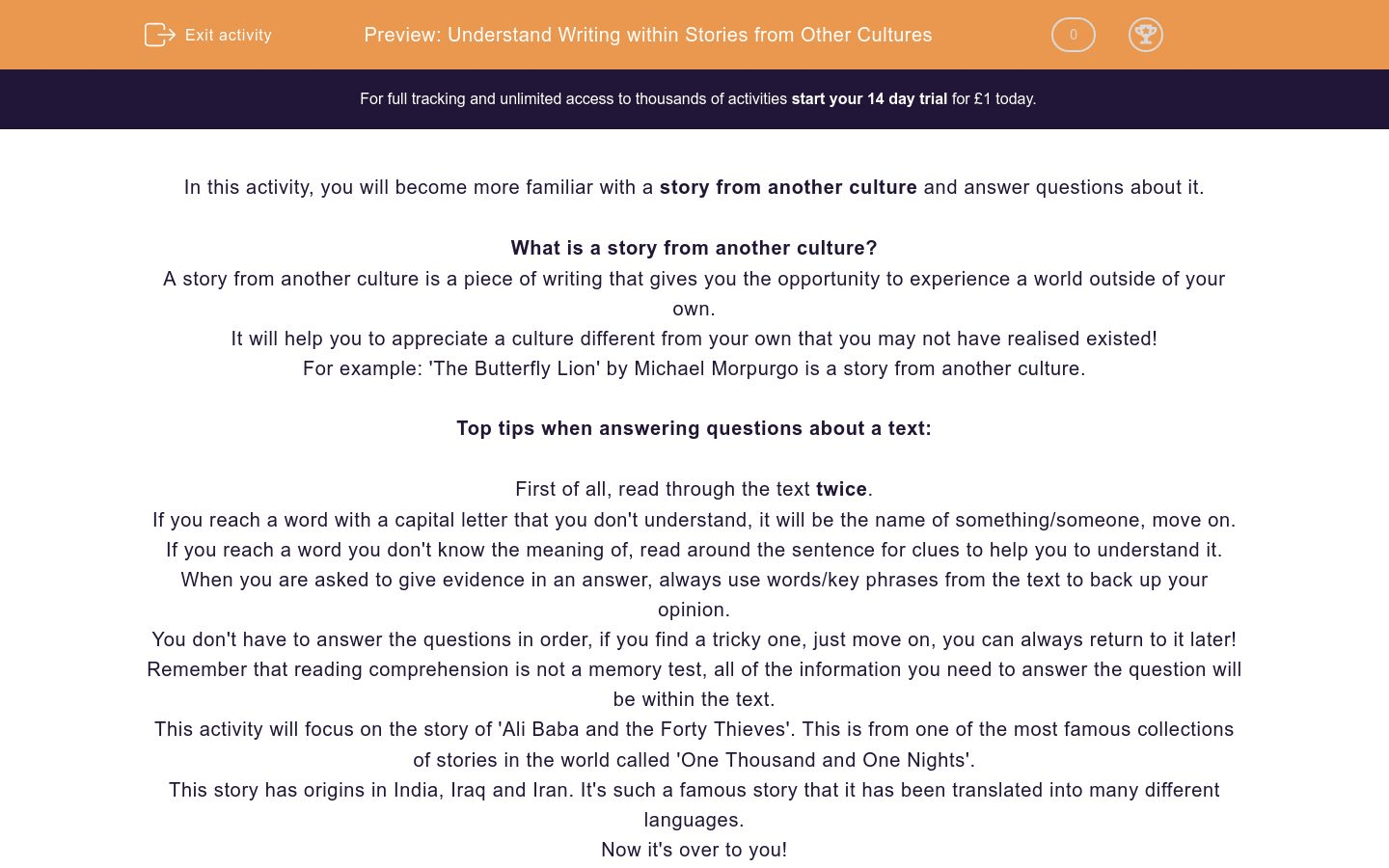 Understand Writing within Stories from Other Cultures Worksheet EdPlace