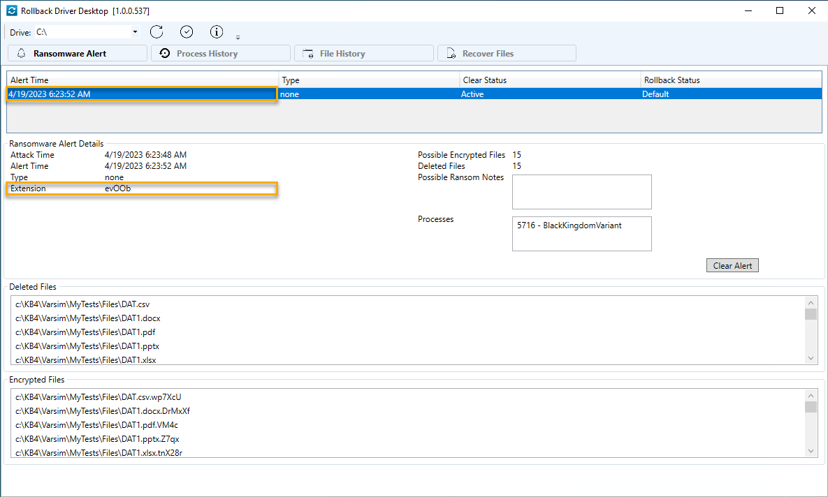 Working with Ransomware Rollback